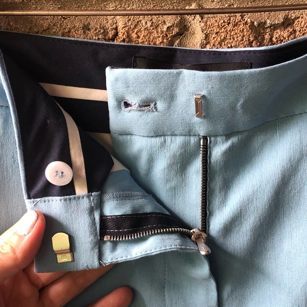 rag & bone | Blue linen tapered spring summer designer trouser dr… - Picture 6 of 16